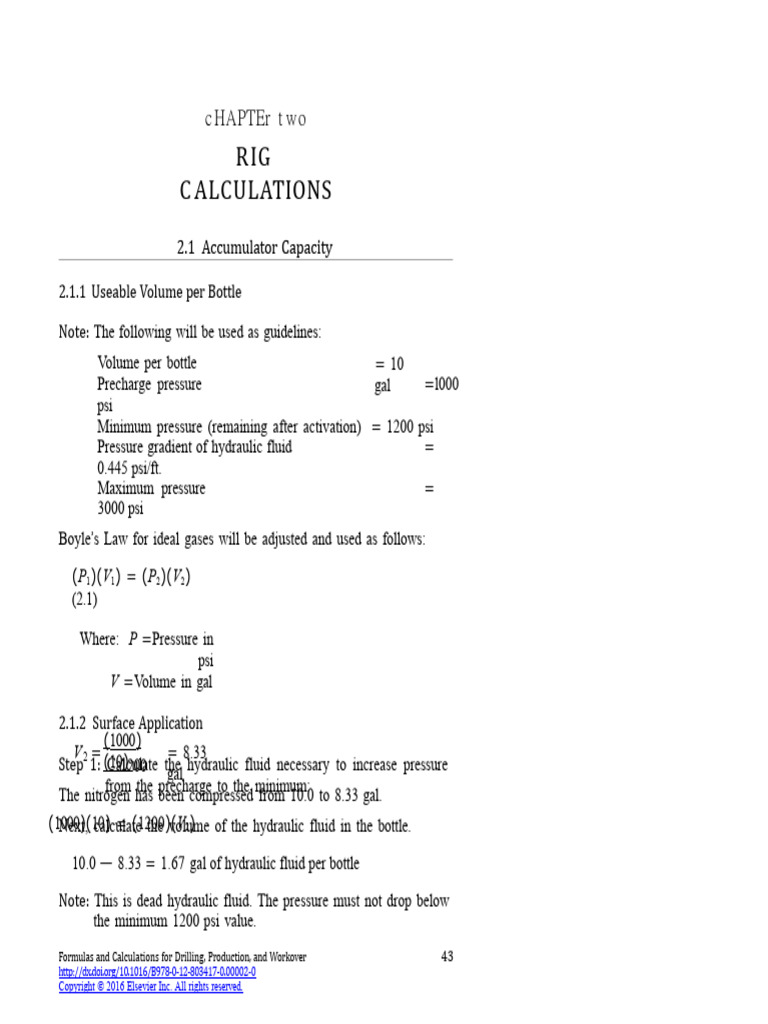 Rig Calculation Formulas Overview | PDF | Strength Of Materials | Pressure