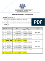 1W Course Schedule - On Campus - Accounting Financial Reporting