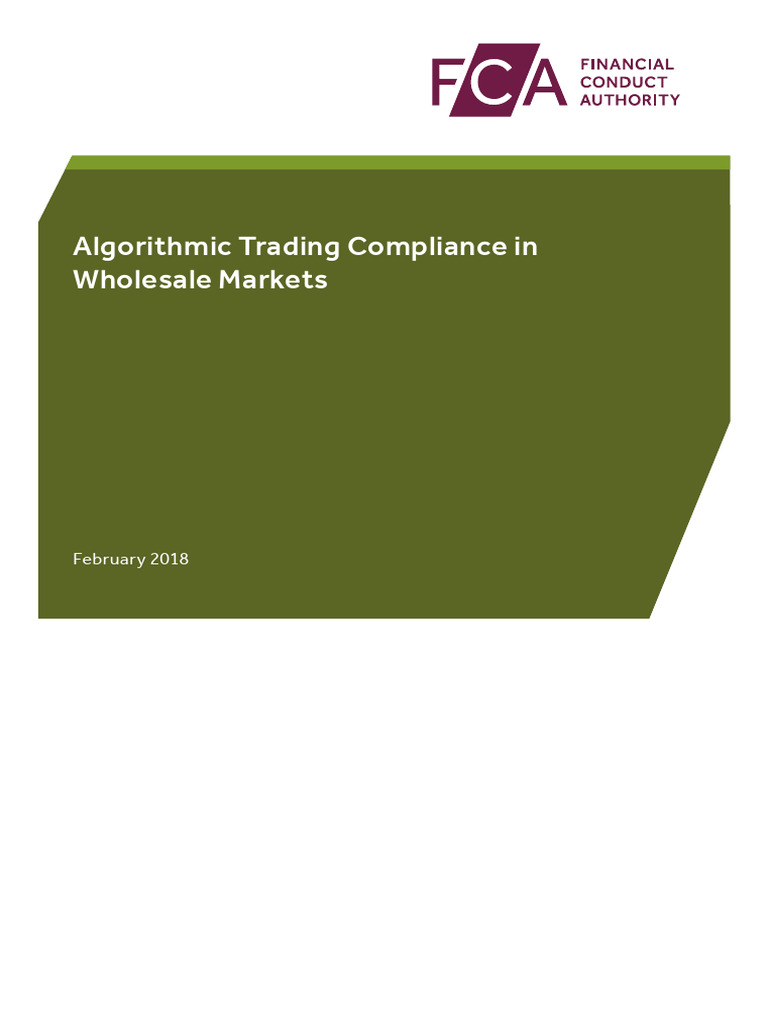 Algorithmic Trading Compliance Wholesale Markets PDF Algorithmic