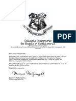 Carta Hogwarts Español