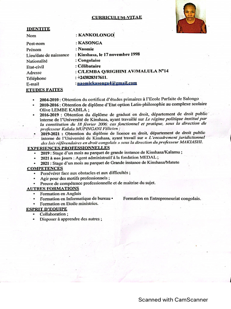 CV Scanné | PDF