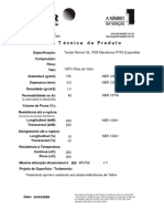 N+O RECOMENDADA - Ficha TÚcnica Do Produto GL 7005 MEMBRANA DE PTFE EXPANDIDA