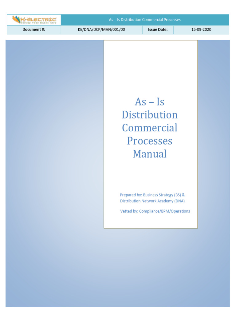 KDDN-P001!20!00 As Is Distribution Commercial Processes Manual | PDF ...