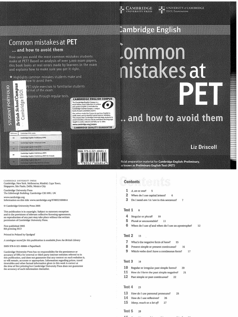 Common mistakes at pet pdf