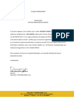 Certificación Ricardo Duque Duque Perforador