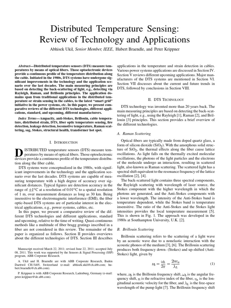 Distributed Temperature Sensing Review | PDF | Materials Science ...