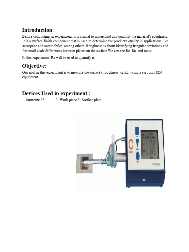 Surface Roughness Measurement Guide | PDF | Surface Roughness | Applied ...