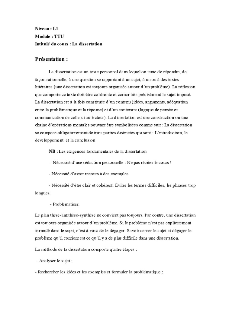 Guide pratique de la dissertation | PDF | Vérité | Sujet (Grammaire)