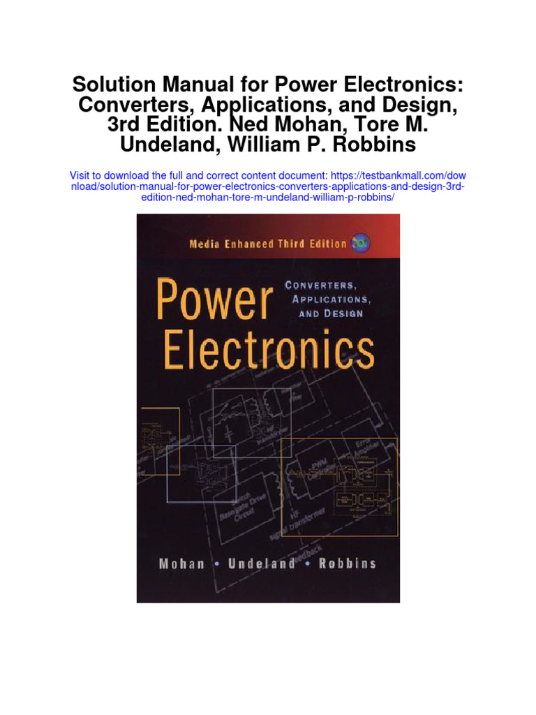 Solution Manual for Power Electronics Converters Applications and