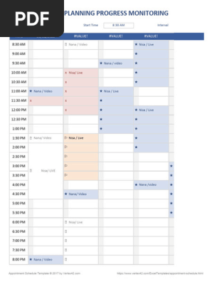 Weekly Content - Schedule - Live Planning Monitoring