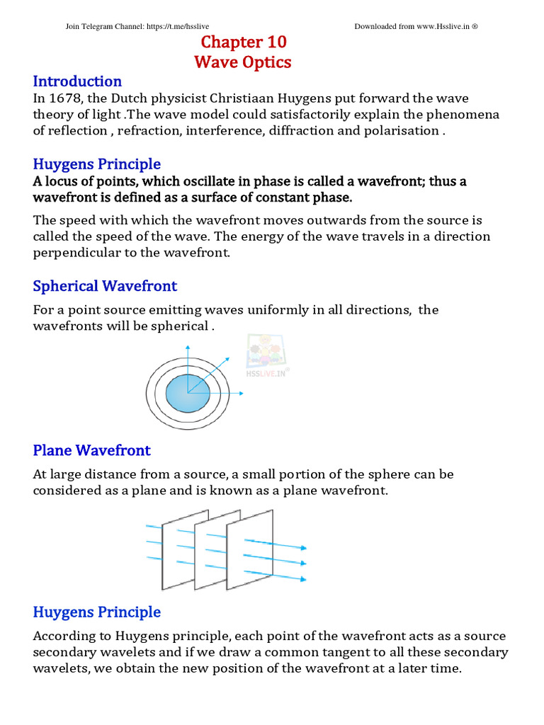 Hsslive Xii Physics Chapter 10 Seema | PDF | Angular Resolution ...