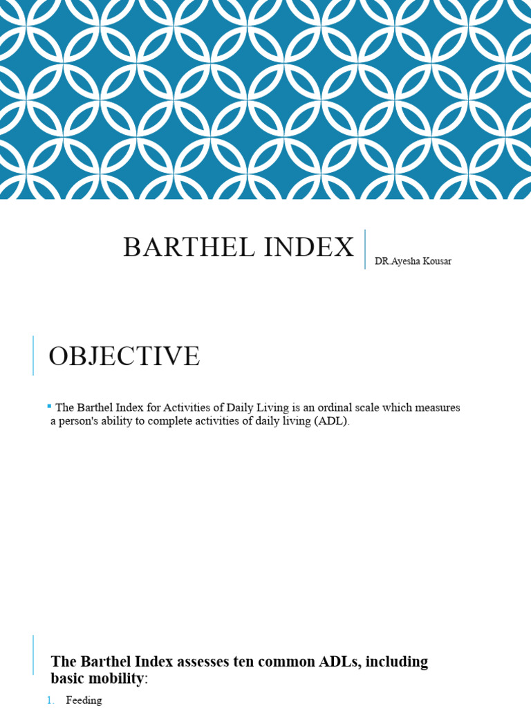 Barthal Index | PDF | Health Sciences | Diseases And Disorders