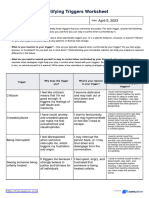 Identifying Triggers Worksheet Sample