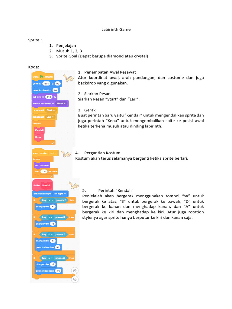 Tutorial Game Labirin di Scratch | PDF