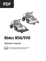 Rider 850/970: Operator S Manual