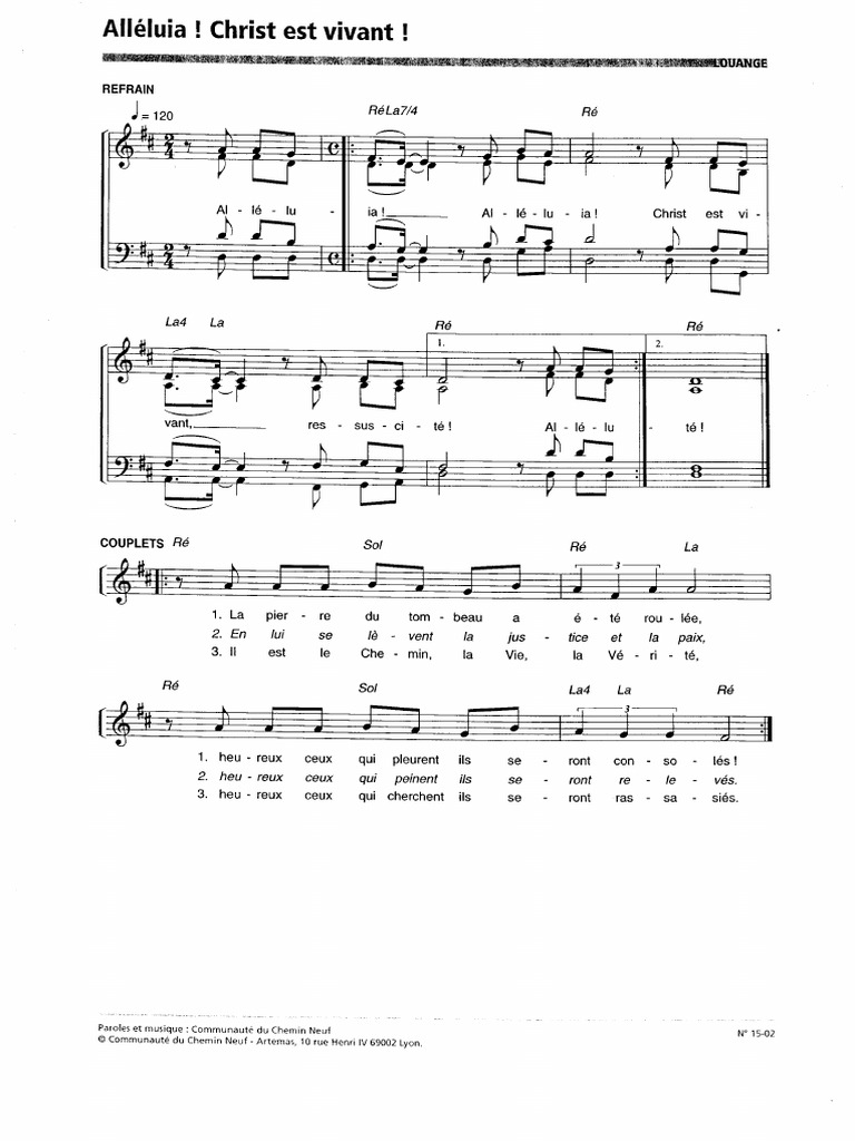 Alleluia Christ Est Vivant Emmanuel Pdf