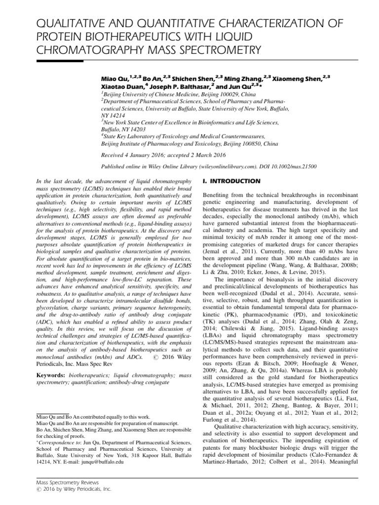 Qual Quant Prot 1 | PDF | Monoclonal Antibody | Liquid Chromatography ...
