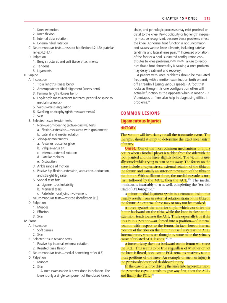 Common Msk Disorders Split Pdf Knee Anatomical Terms Of Motion