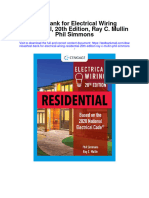 Test Bank For Electrical Wiring Residential 20th Edition Ray C Mullin Phil Simmons