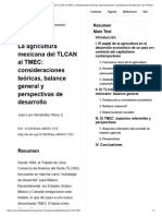 La Agricultura Mexicana Del TLCAN Al TMEC - Consideraciones Teóricas, Balance General y Perspectivas de Desarrollo