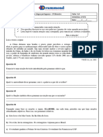Avaliação Diagnostica de Língua Portuguesa - 2a EM