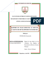 Rapport Du Stage Effectue Au Sein de L'agence de Developpement Du Burundi