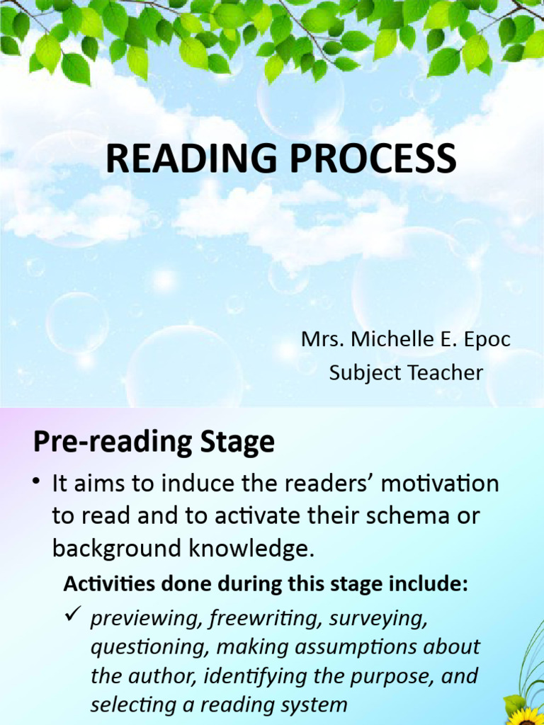 Reading Process PDF Speed Reading Reading Comprehension