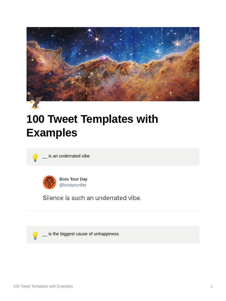 100 Tweet Templates   Examples PDF Behavioural Sciences