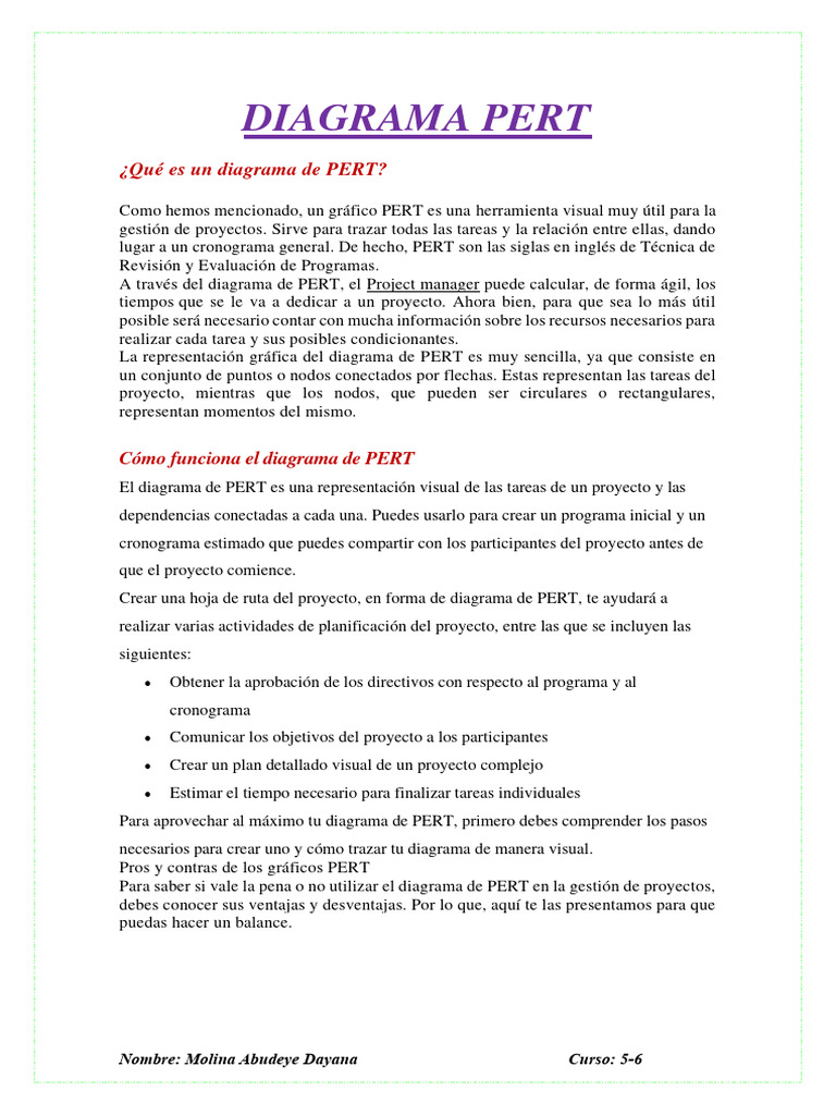 Guía Completa del Diagrama PERT | PDF