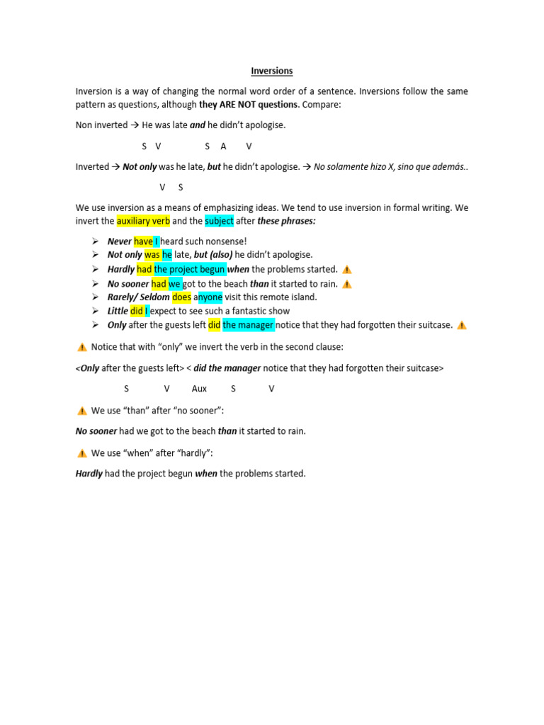 Inversions b2 2022 | PDF | Language Arts & Discipline