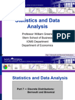 Statistics 7 Bernoulli&BinomialDistributions