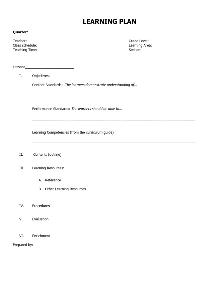 Plan Template | PDF