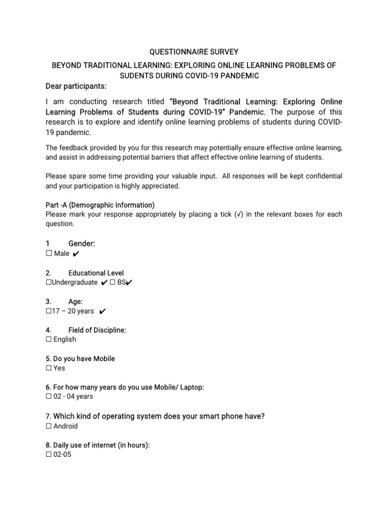  19eng35 questionnaire online students problems pdf