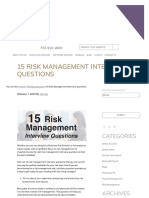 15 Risk Management Interview Questions - Ten Six Consulting