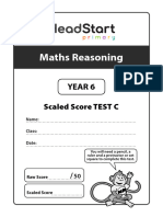 Y6 Maths Reasoning - Scaled Score TEST C