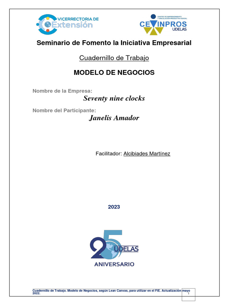 Modelo de Negocios Lean Canvas FIE | PDF | Iniciativa empresarial ...