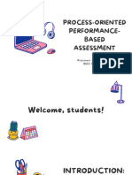 Process Oriented Performance Based Assessment