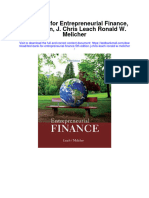 Test Bank For Entrepreneurial Finance 5th Edition J Chris Leach Ronald W Melicher