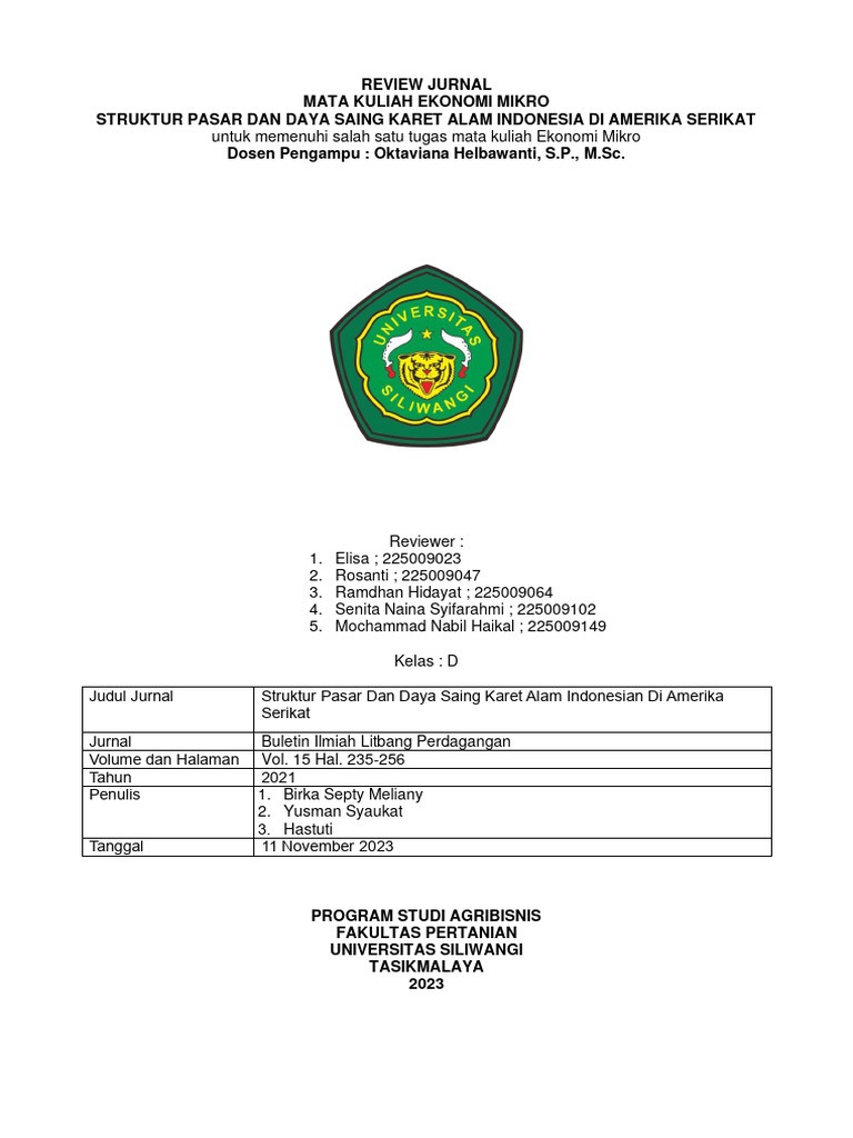 Review Jurnal Ekonomi Mikro Pdf Sains Matematika