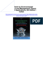Test Bank For Environmental Economics and Management Theory Policy and Applications 6th Edition Callan