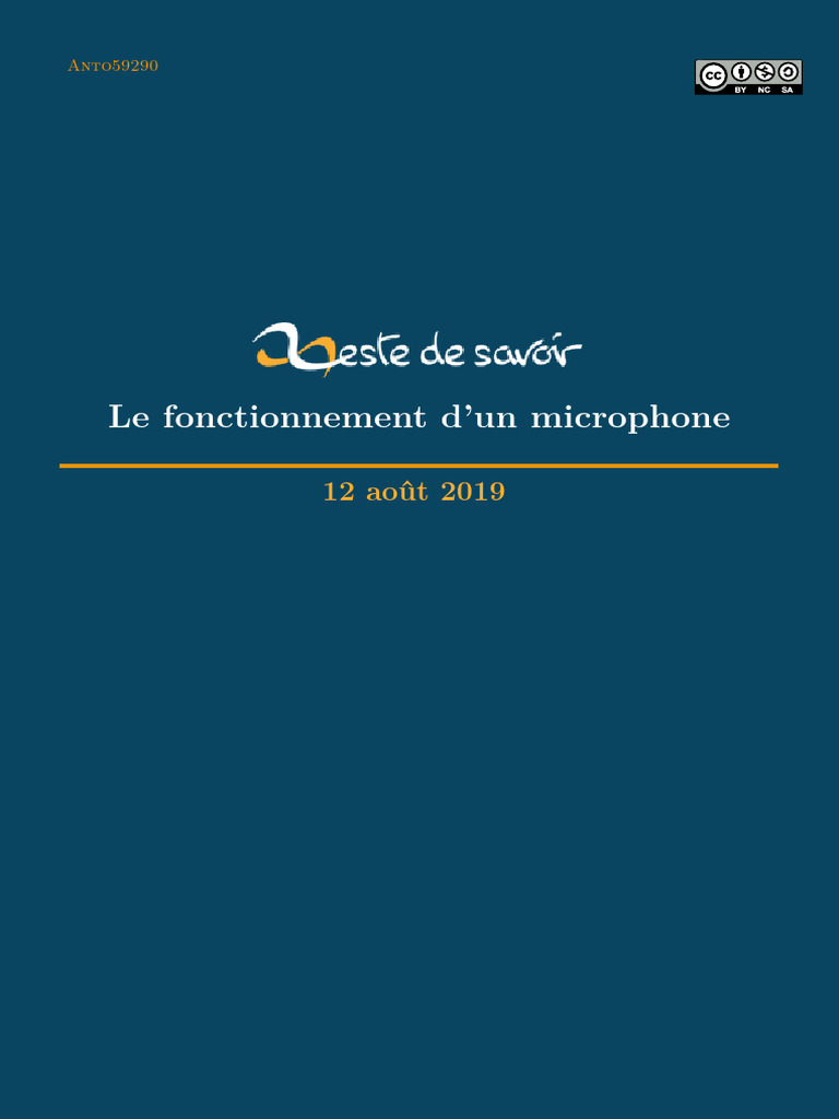 Fonctionnement des Microphones | PDF | Microphone | Condensateur