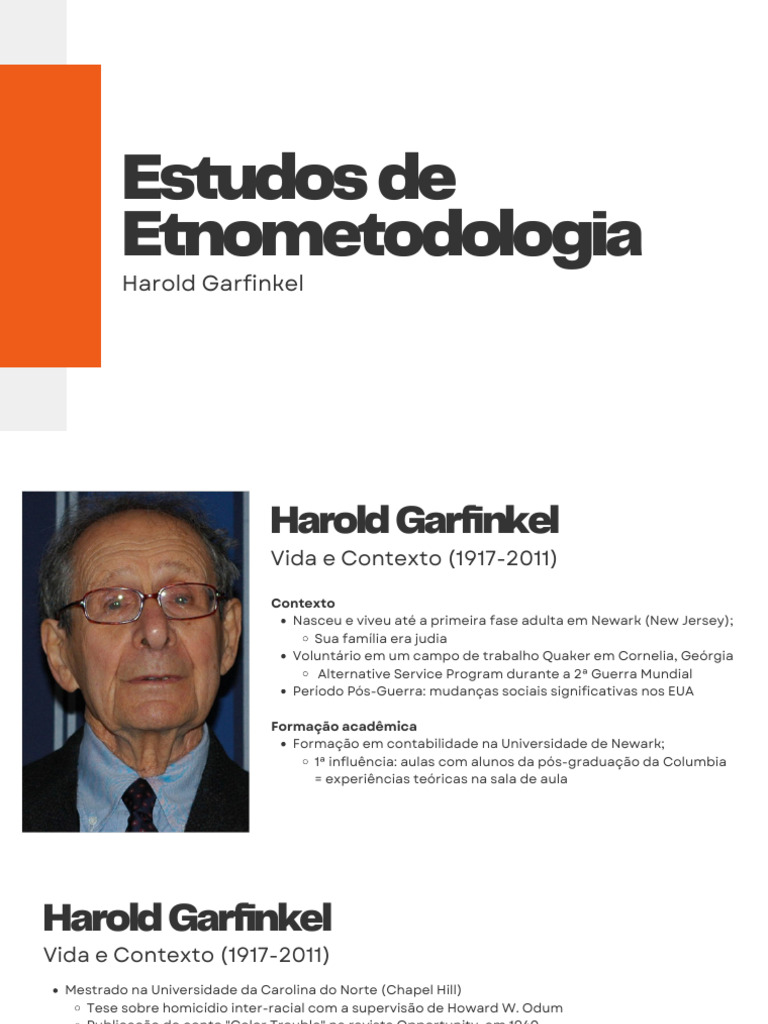 Etnometodologia de Harold Garfinkel | PDF | Sociologia | Science