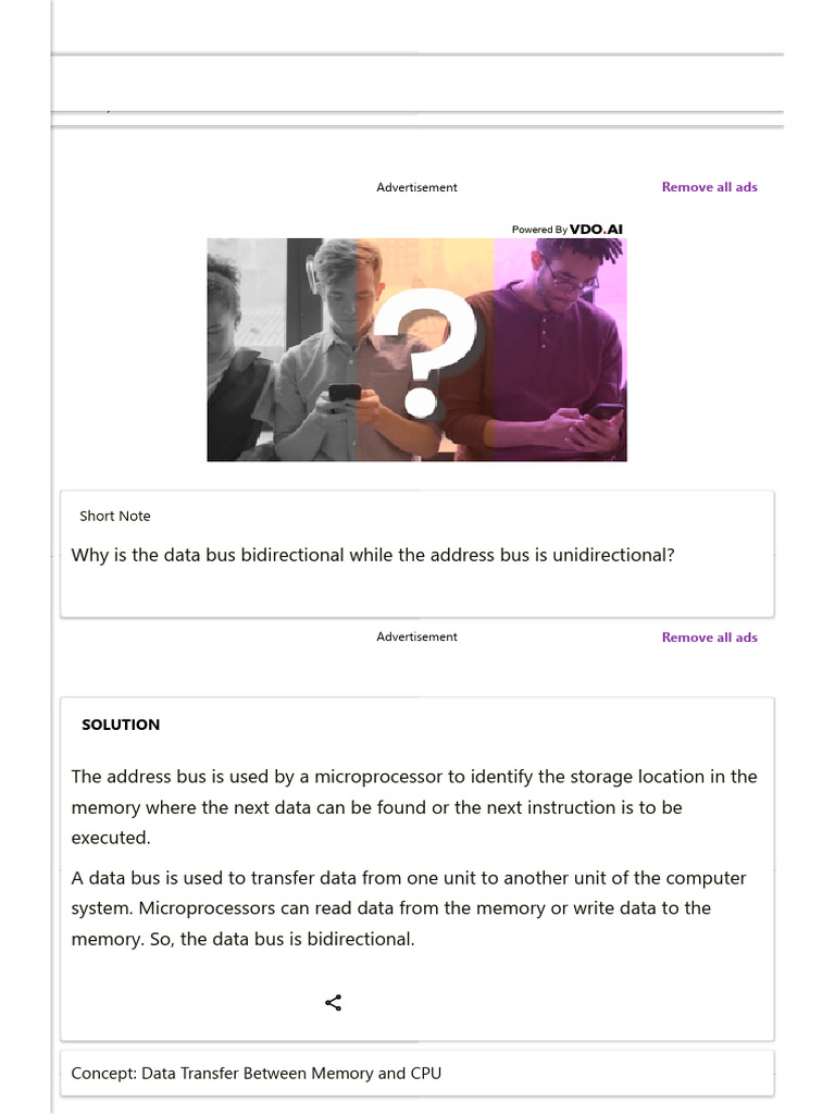 Address vs Data Bus: Directionality Explained | PDF | Central ...