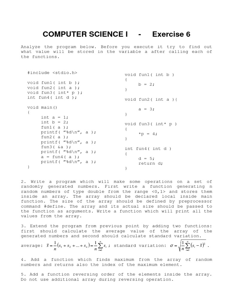Lab 6 | PDF | Parameter (Computer Programming) | Computer Science