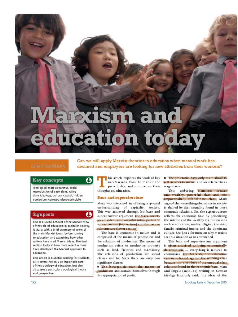 Marxist Perspectives on Education Today | PDF | Marxism | Karl Marx