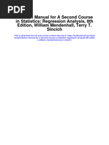 Solution Manual For A Second Course in Statistics Regression Analysis 8th Edition William Mendenhall Terry T Sincich