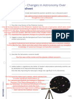 Astronomy - Changes in Astronomy Over Time Worksheet (MA)