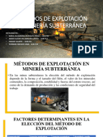Métodos de Explotación en Minería Subterránea