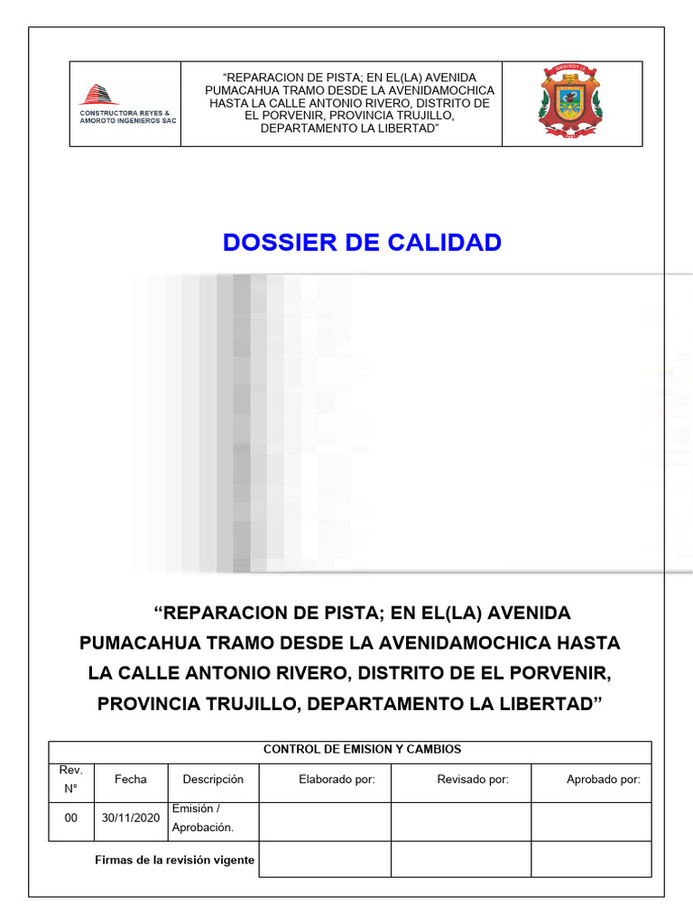Caratula Dossier Calidad | PDF