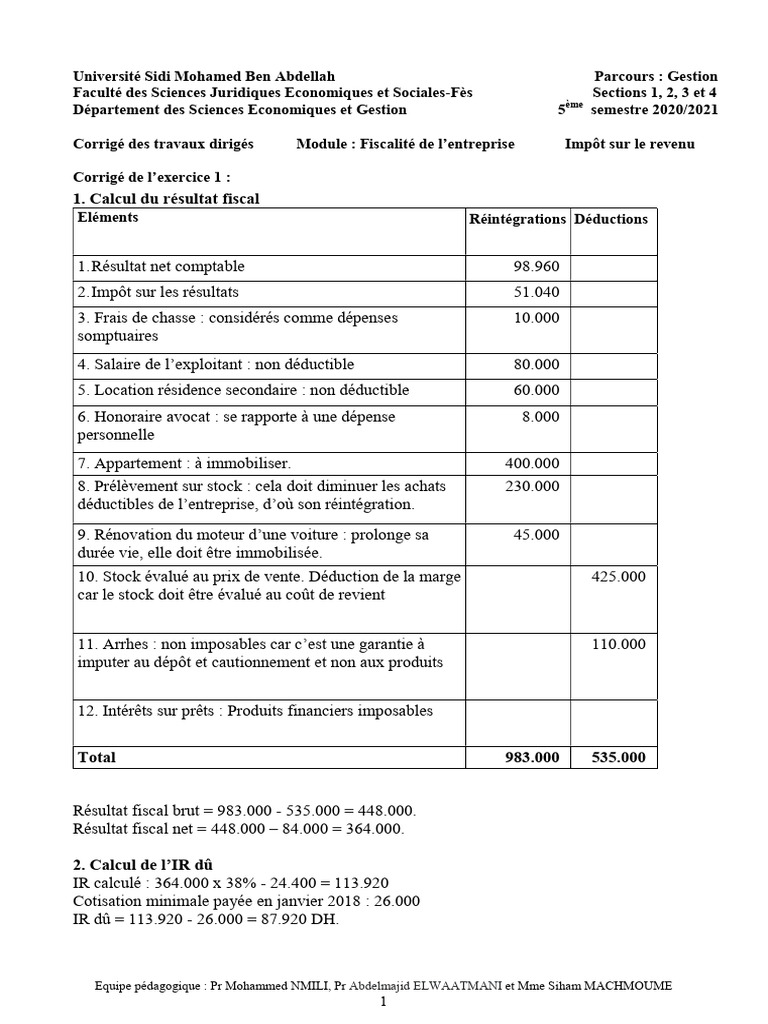 Corrigé : Impôt sur le revenu 2021 | PDF | Salaires | Impôt sur le revenu